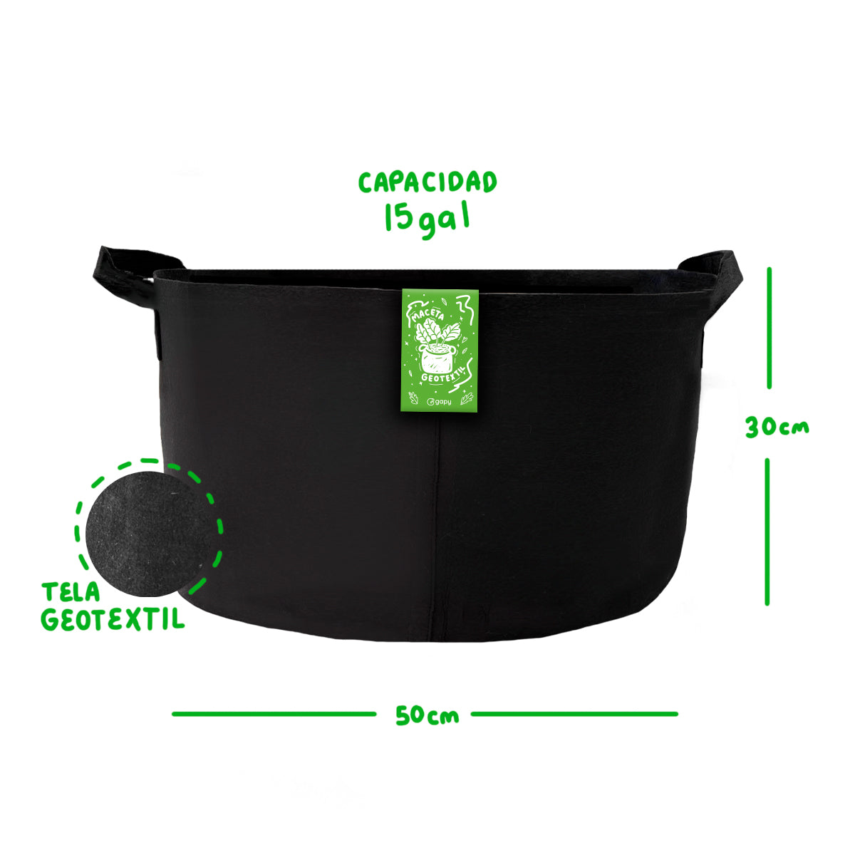 Gapy- MACETAS DE TELA GEOTEXTIL