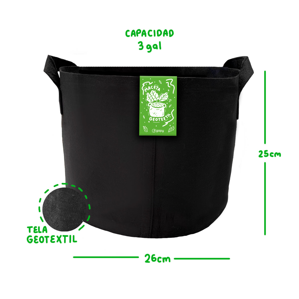 Gapy- MACETAS DE TELA GEOTEXTIL