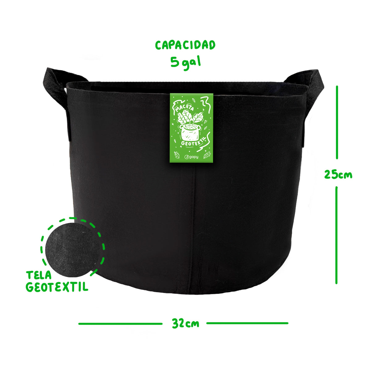 Gapy- MACETAS DE TELA GEOTEXTIL