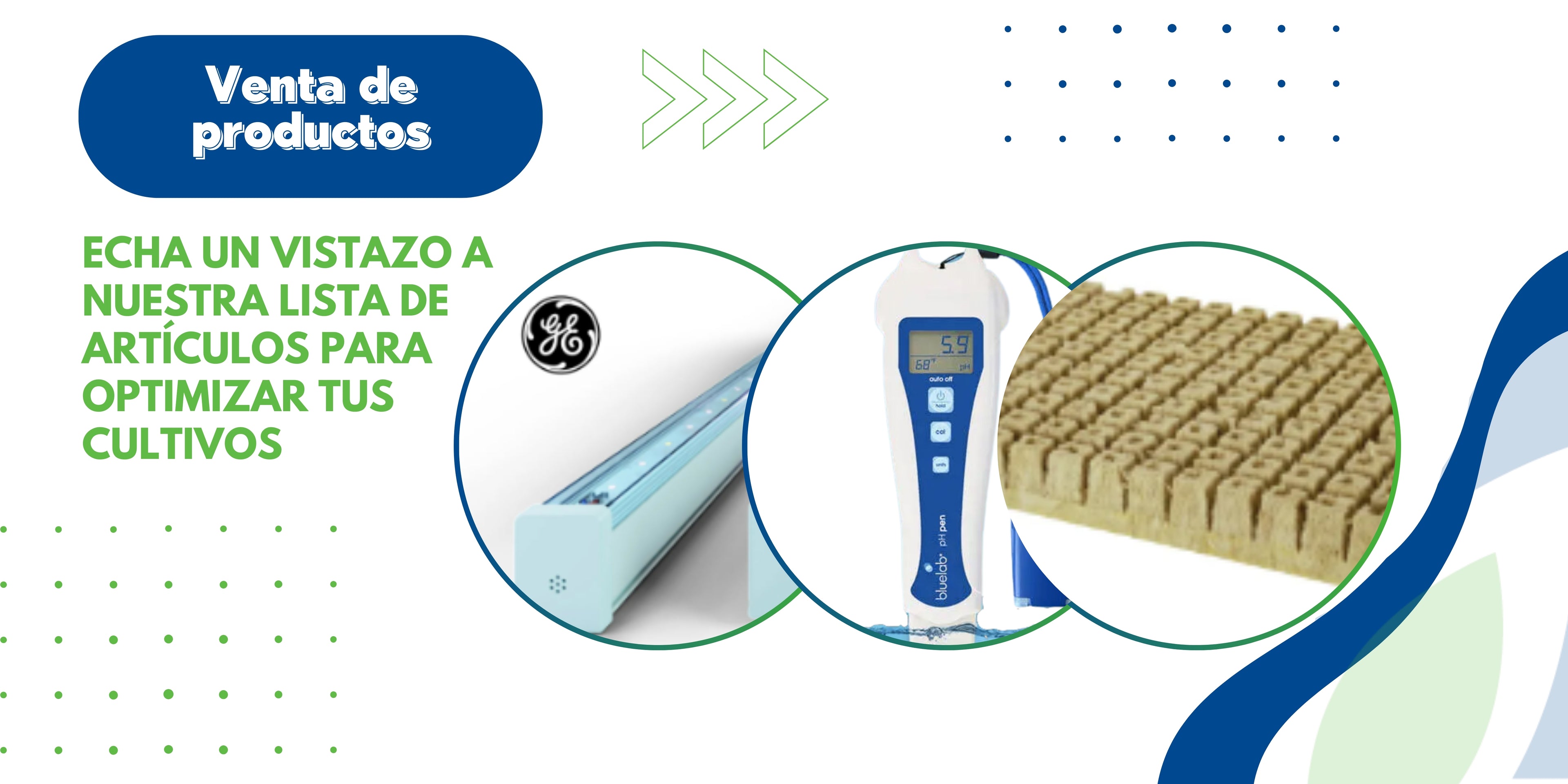 Banner de promoción de artículos para cultivo