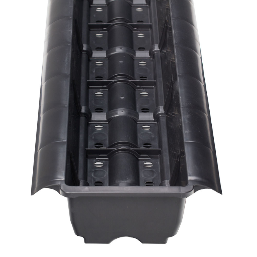 Beekenkamp Canaleta 1 metro para fresa con soporte 18 litros