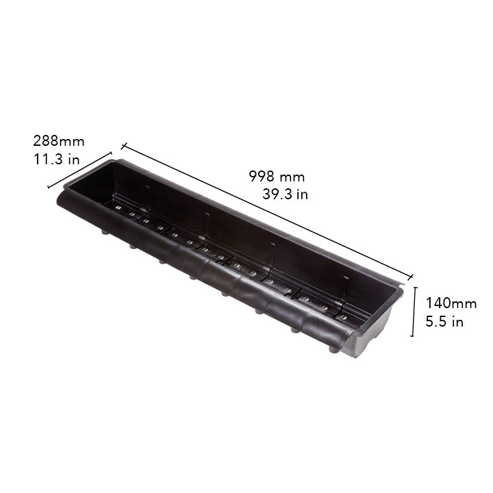 Beekenkamp Canaleta 1 metro para fresa con soporte 18 litros