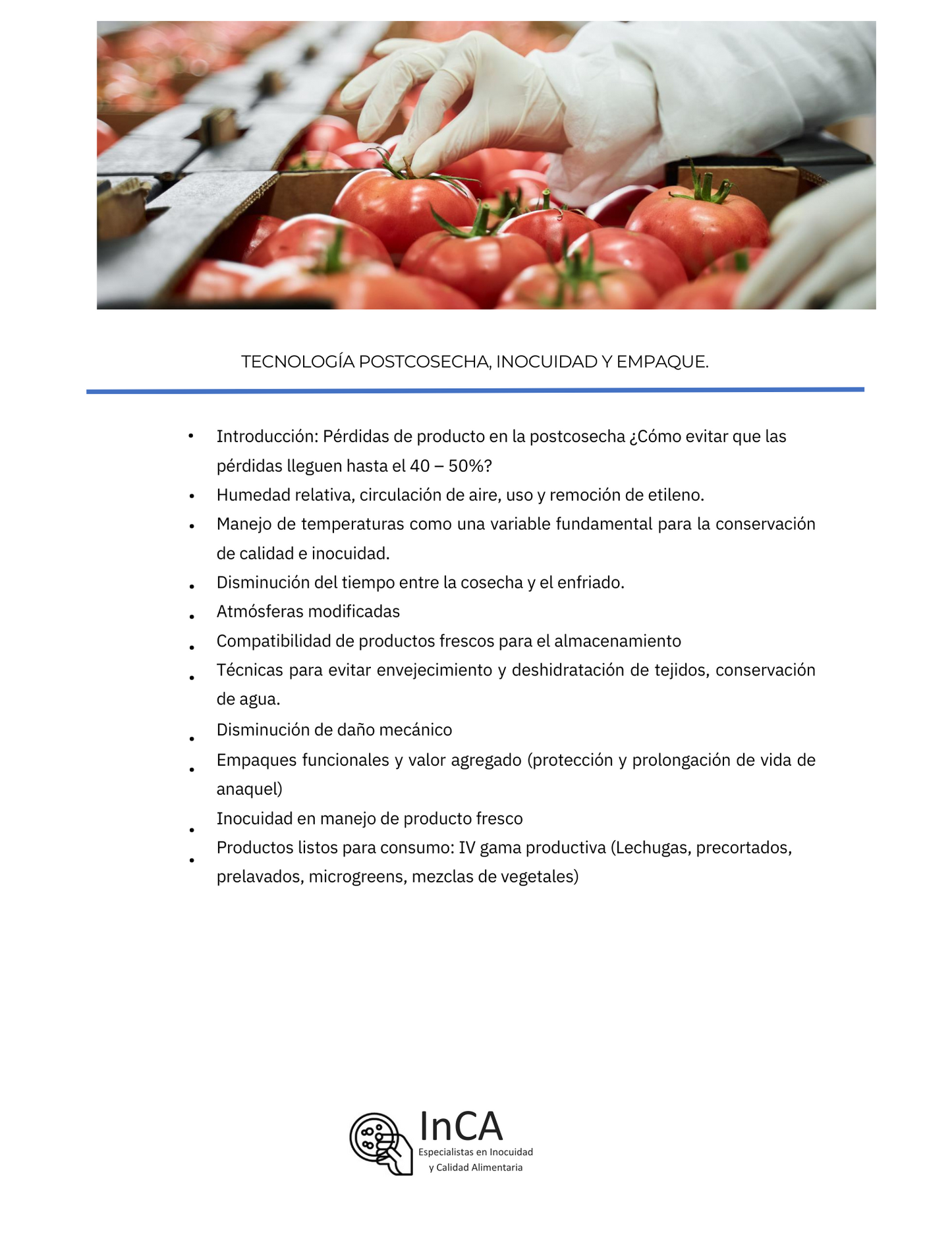 Curso de Inocuidad Alimentaria
