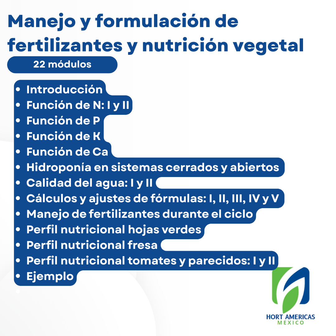 Curso Formulación de Fertilizantes y Manejo de Nutrición Vegetal