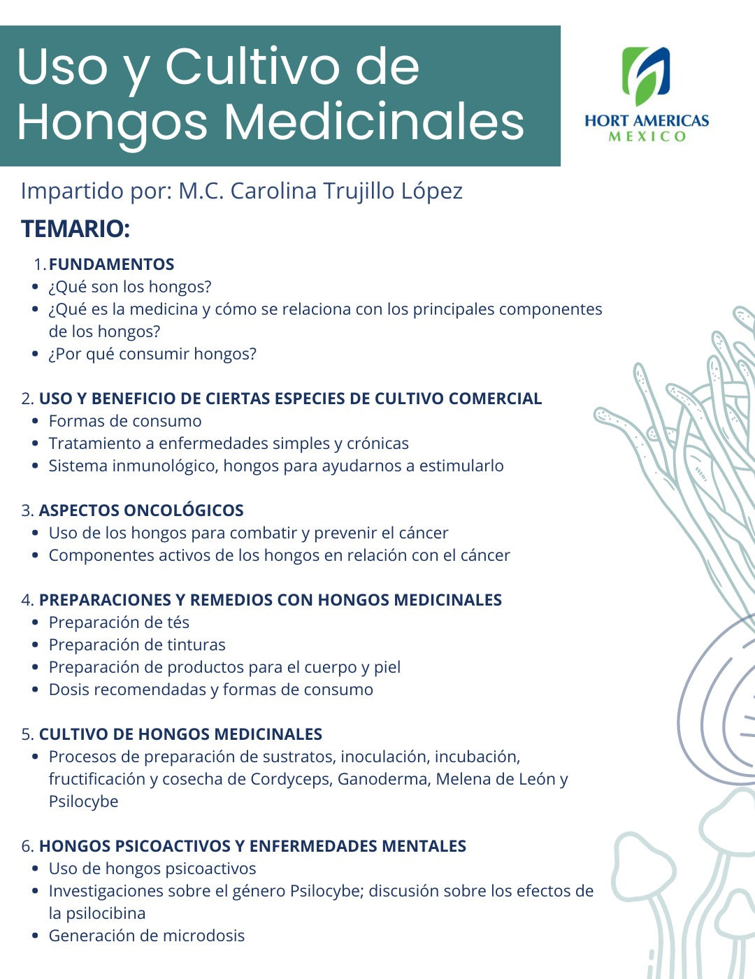 Curso Uso y Cultivo de Hongos Medicinales
