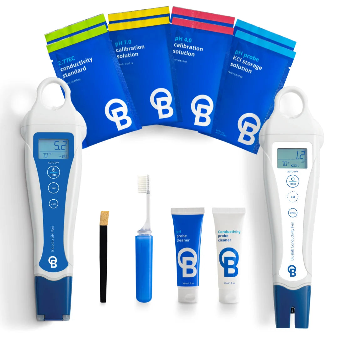 Bluelab: Kit de inicio para medición de pH y conductividad eléctrica.