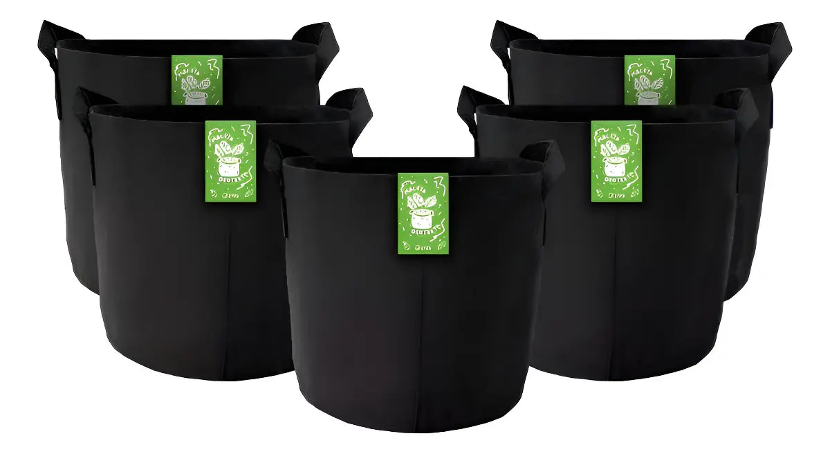 KIT 5 Macetas De Cultivo Geotextil Gapy 1 Galon Con Asas