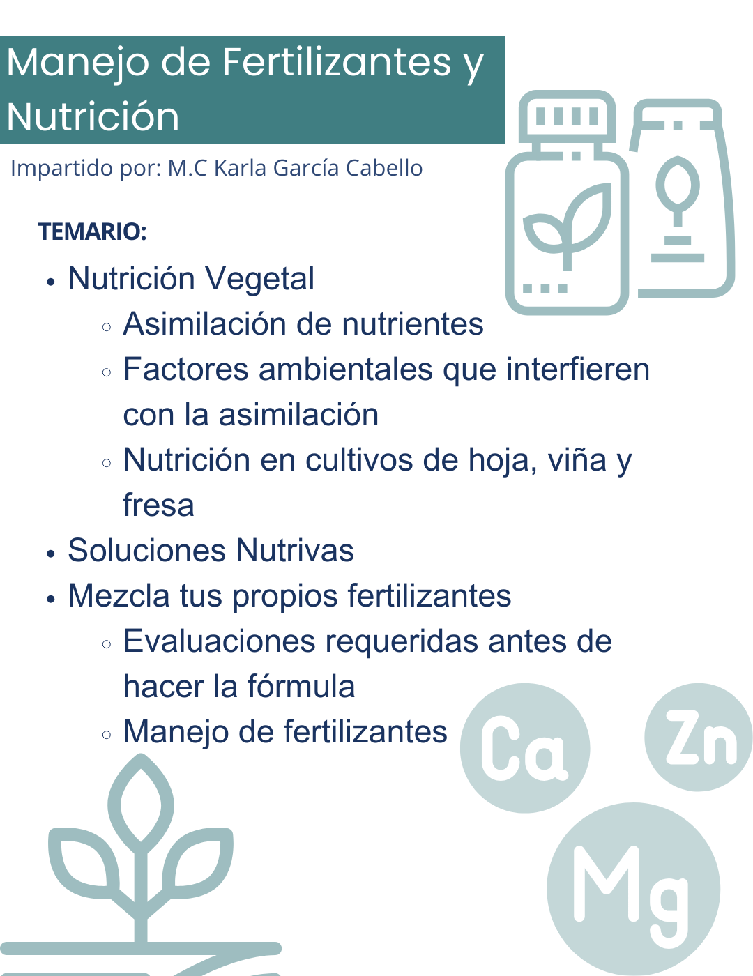 Curso Formulación de Fertilizantes y Manejo de Nutrición Vegetal