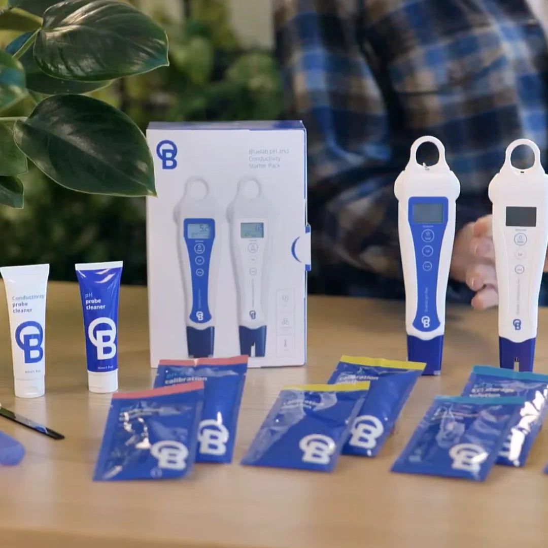 Bluelab: Kit de inicio para medición de pH y conductividad eléctrica.